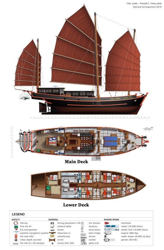 Quality Similan liveaboard deck plans