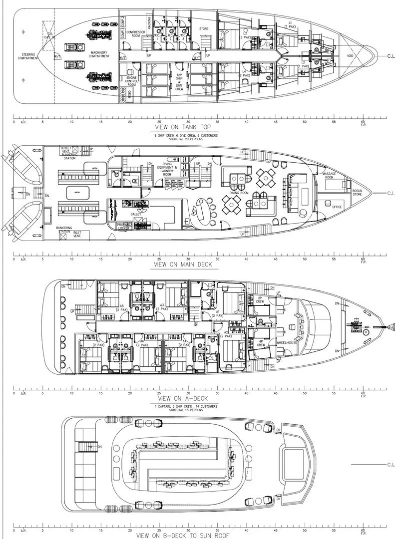 High budget liveaboard deck plans