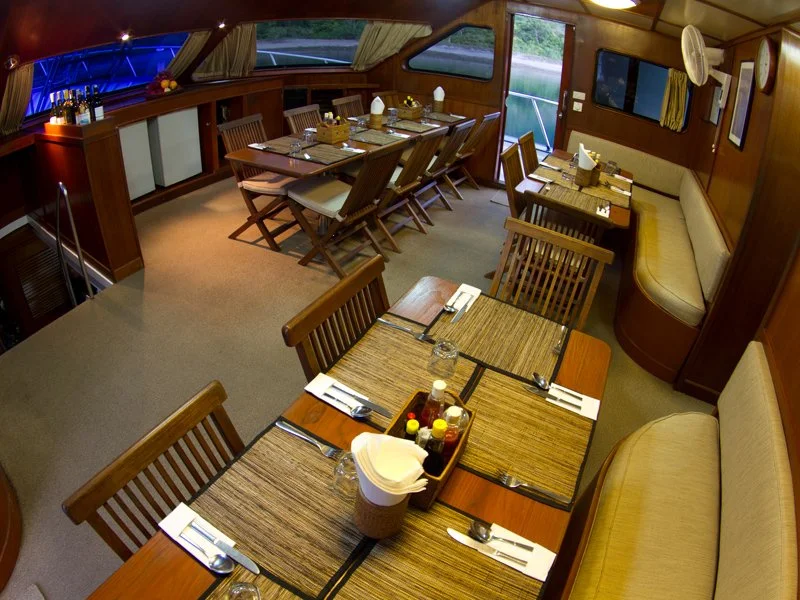 Mermaid II dive liveaboard indoor dining