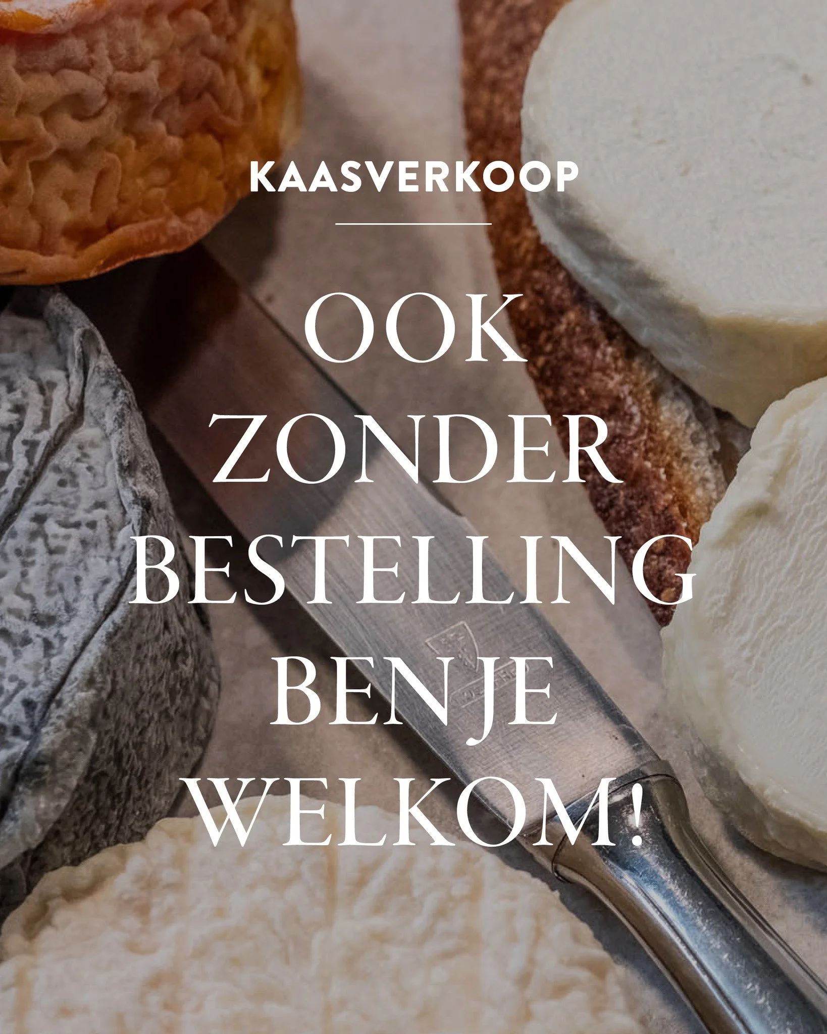 ‼️ We kregen via onze enqu&ecirc;te het signaal dat niet iedereen weet dat je op zaterdag ook zonder bestelling welkom bent. Bij deze: je hoeft dus niet vooraf te mailen om kaas te komen kopen!

Je bent elke zaterdagvoormiddag van harte welkom op onz