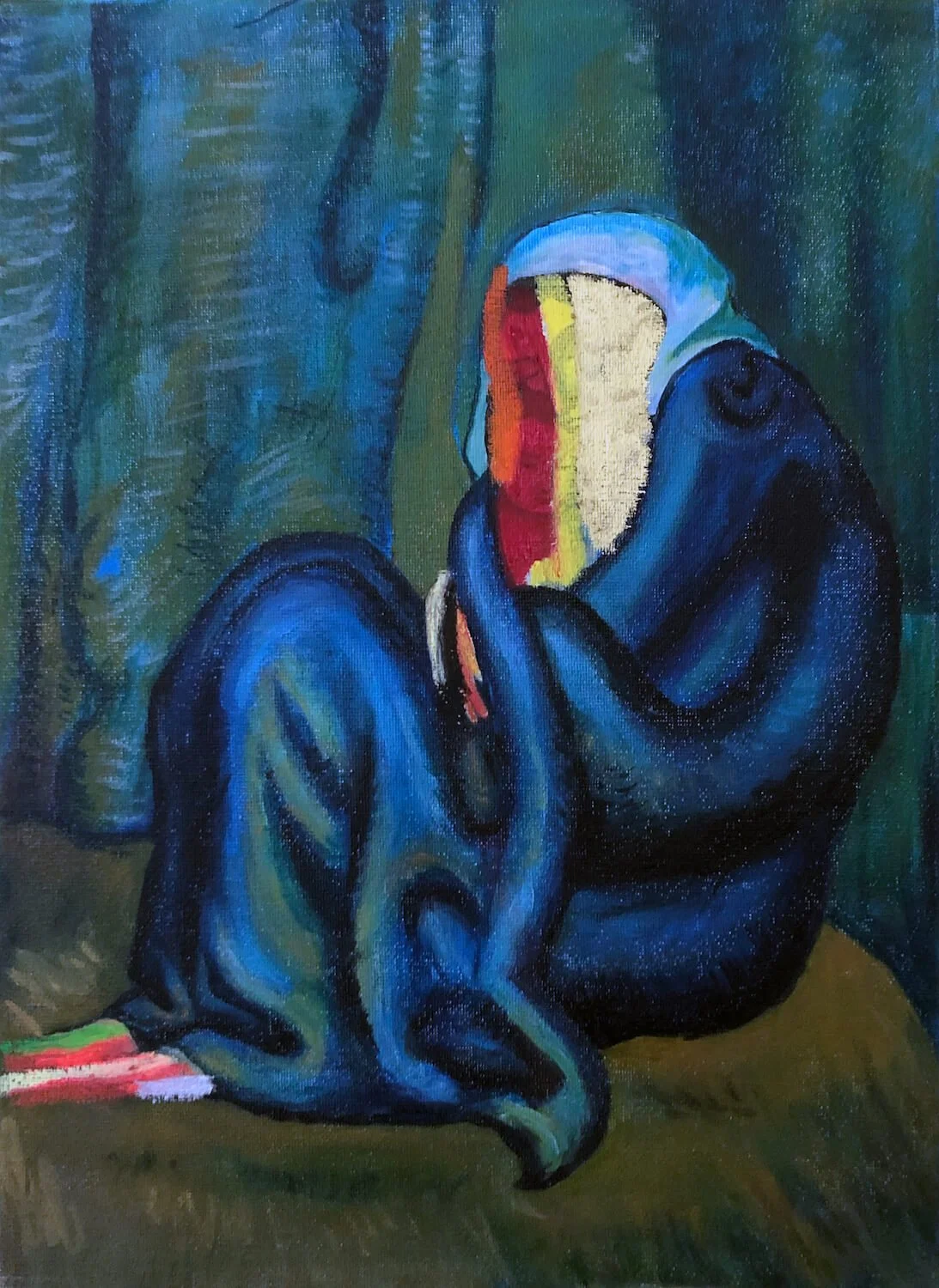 cécile bicler,mère et enfant 33 X 23 cm pastel gras, huile, toile, 2021.jpg
