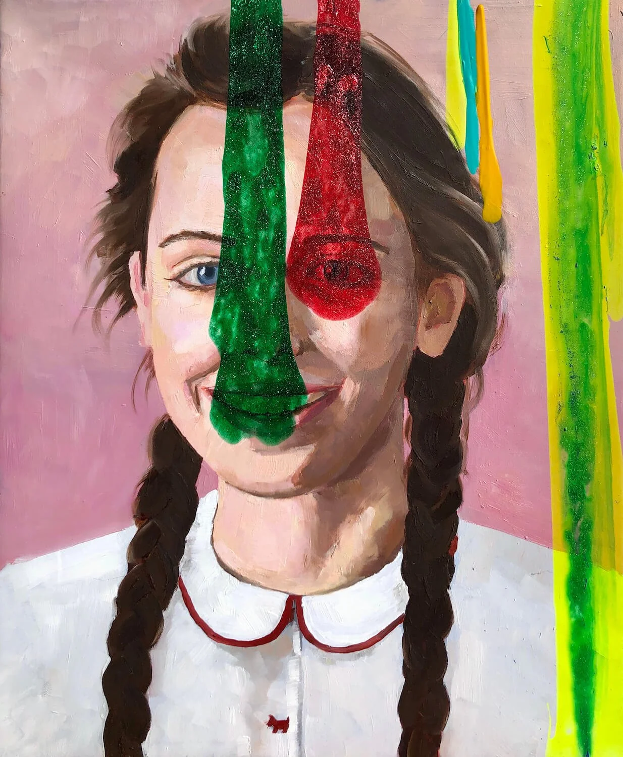 cécile bicler,sister 41X34 cm gouache, acrylique, huile, toile, 2021.jpg