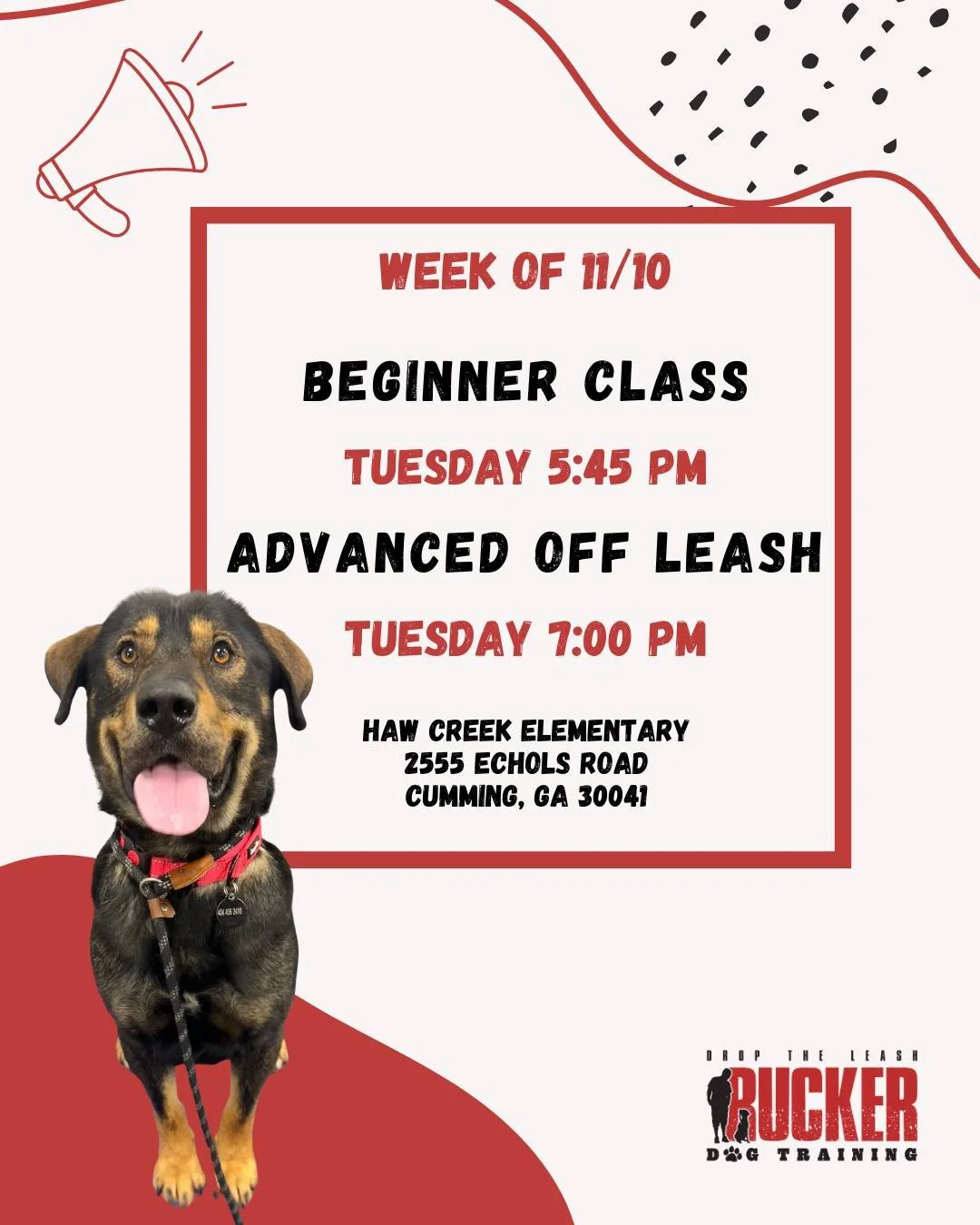 Tuesday Classes (Cumming)

It&rsquo;s Week 1 for our new round of Tuesday classes! 🐾

We&rsquo;re thrilled to welcome new Beginner teams and returning Advanced Off Leash students ready to keep improving their skills. Let&rsquo;s make this a great st