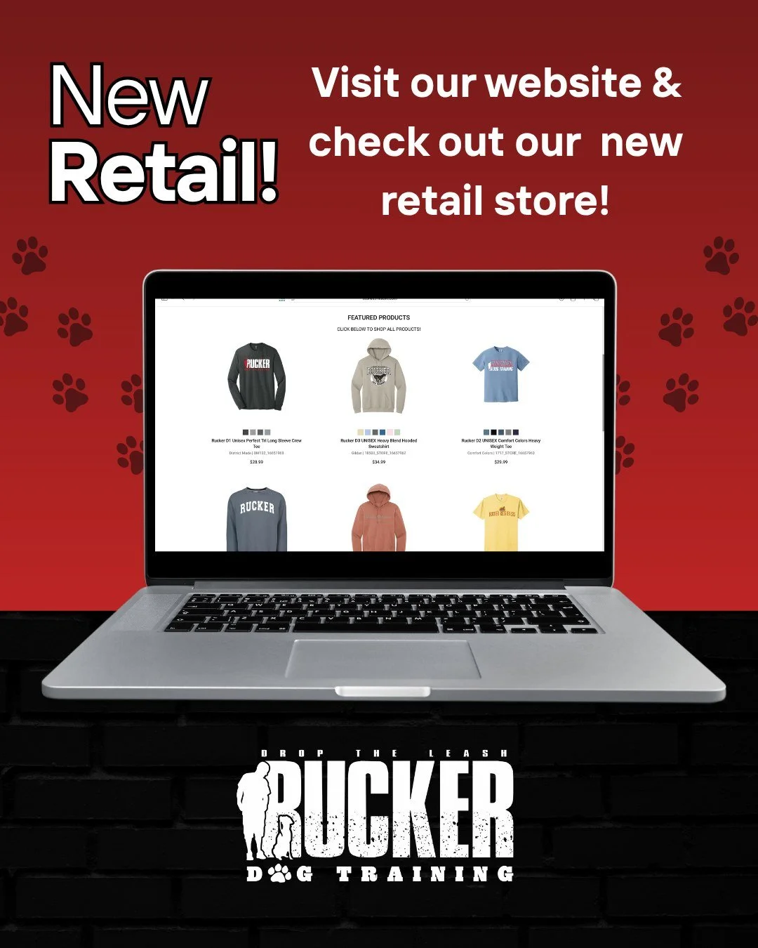 🐾Check out the Rucker Dog Training On-Demand Retail Store!🐾 

Your favorite Rucker gear is officially online! Every hoodie, tee, and crewneck is custom-made just for you &mdash; no dusty shelves, no mass production, just fresh gear straight from th