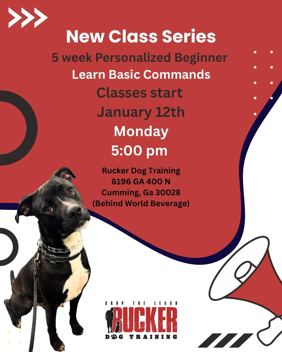 📣 New Year, New Goals &mdash; and New Classes! 🐾

Our next 5-week Personalized Beginner Class kicks off Monday, January 12th at 5:00 PM in North Forsyth!

This small group class is perfect for building focus, confidence, and communication while tea