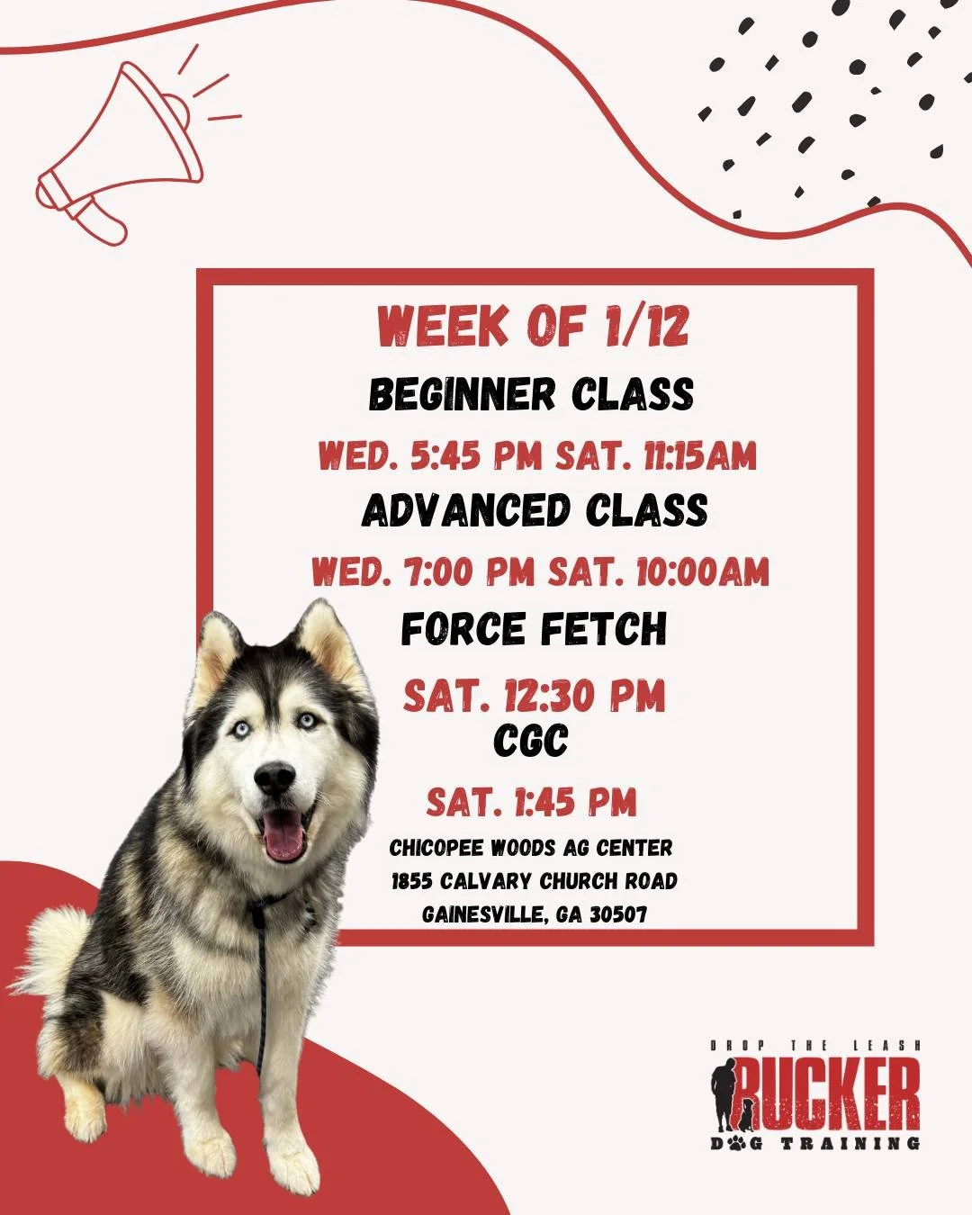 Chicopee &ndash; Beginner, Advanced, Force Fetch &amp; CGC

Week 1 at Chicopee Woods! 🔥

We&rsquo;re rolling into a full week of training with multiple classes kicking off.

🗓 Wednesday &amp; Saturday
🐾 Beginner &mdash; Wed 5:45 PM | Sat 11:15 AM
