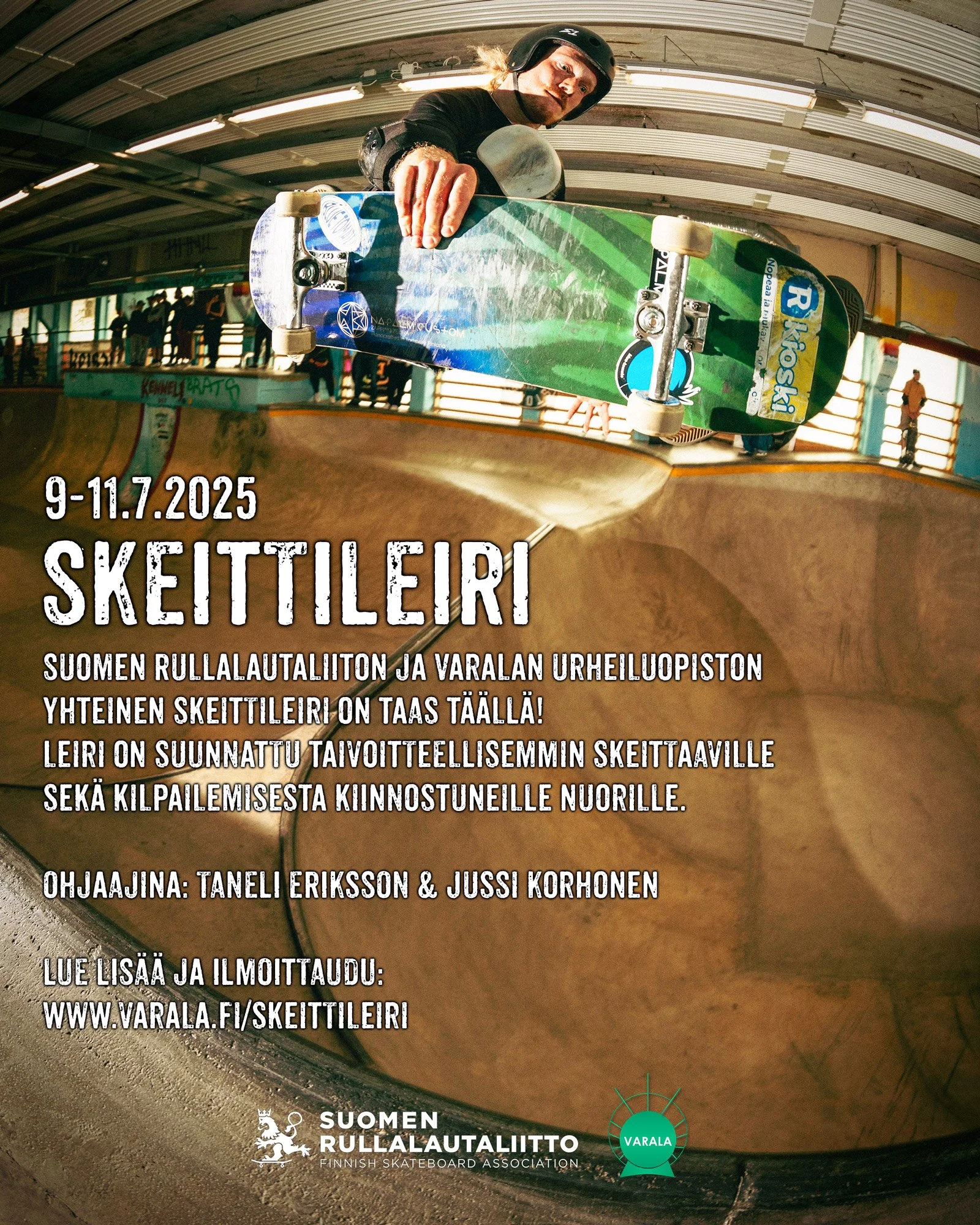 Suomen Rullalautaliiton ja Varalan yhteinen skeittileiri 9.-11.7.2025