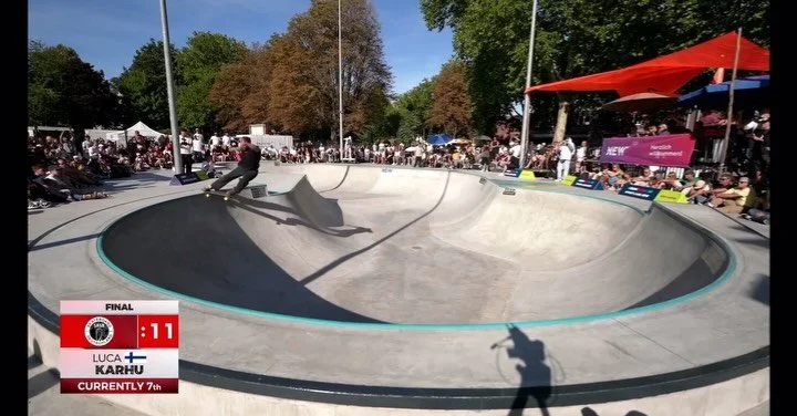 Last weekend @karhuluca went down to M&ouml;nchengladbach and ripped at the @interskate61 German Park Championships - Luca made finals and got a very solid 6th place finish! 💪🏻🔥🇫🇮 Rumor has it that Luca&rsquo;s last run had a kickflip frontside 