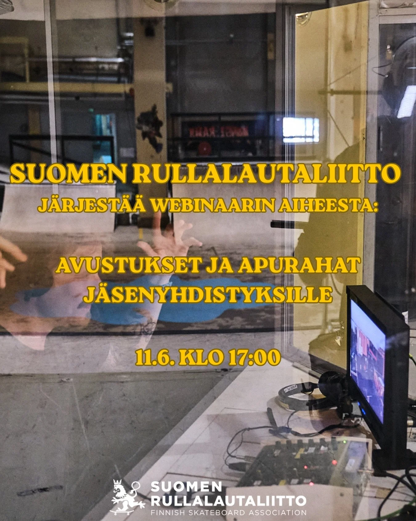 Suomen Rullalautaliitto j&auml;rjest&auml;&auml; webinaarin avustuksista ja apurahahakemuksista 11.6. klo 17:00-18:30

💌 L&auml;mpim&auml;sti tervetuloa Suomen Rullalautaliiton torstaina 11.6.2026 klo 17:00 - 18:30 et&auml;n&auml; j&auml;rjestett&au