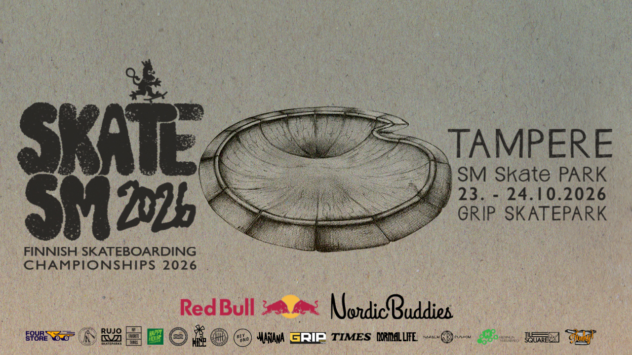Skate SM 26 Park kilpailut käydään Grip Skateparkissa 23.-24.10.