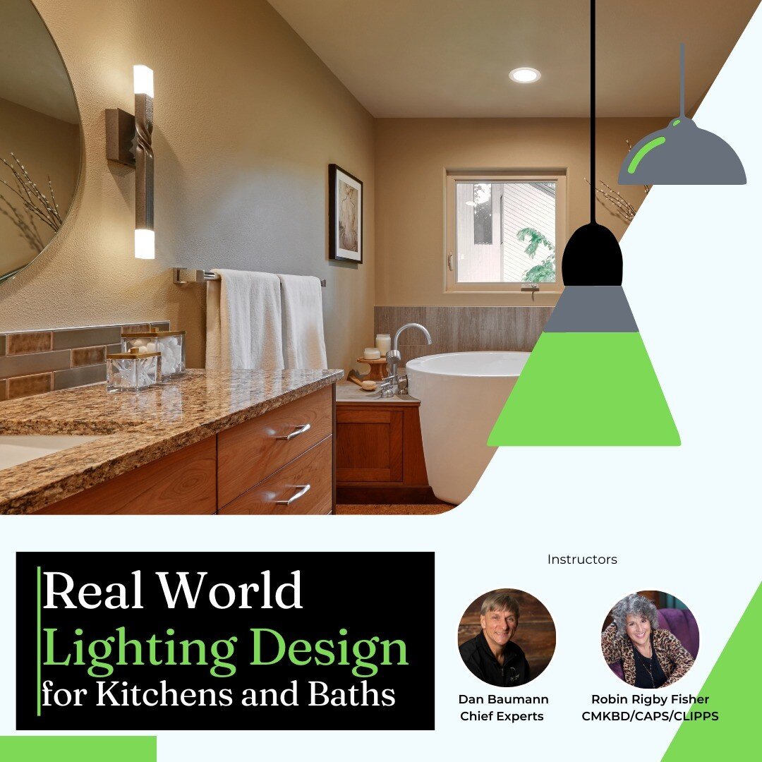 Lumens, Watts, Delivered Candle Power, Footcandles - what do they really mean and how do they impact your designs? Learn how to create high-quality lighting designs for your projects. I have over 37 years in the Kitchen and Bath industry.

Classes st
