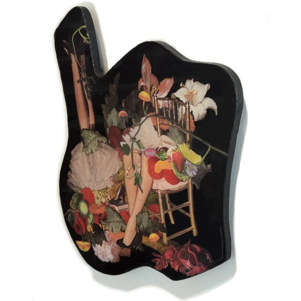 Vanity IV, 16x14, Collage & Resin on Panel