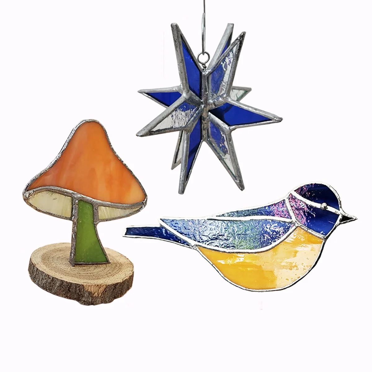 Intro to Stained Glass: 3D Stars, Birds, and Mushrooms