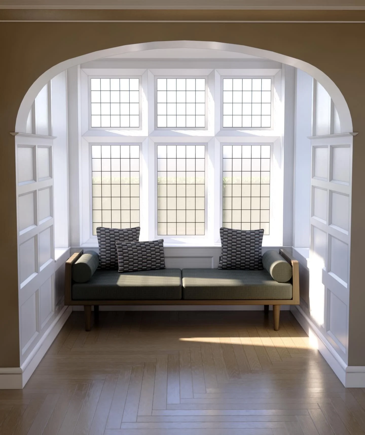 We used CGI to bring this bespoke window seat concept to life and help our client fully imagine the space before it was realised.
Working alongside our friends at The Rusland Movement, two beautifully crafted window seats were created for this Cheshi