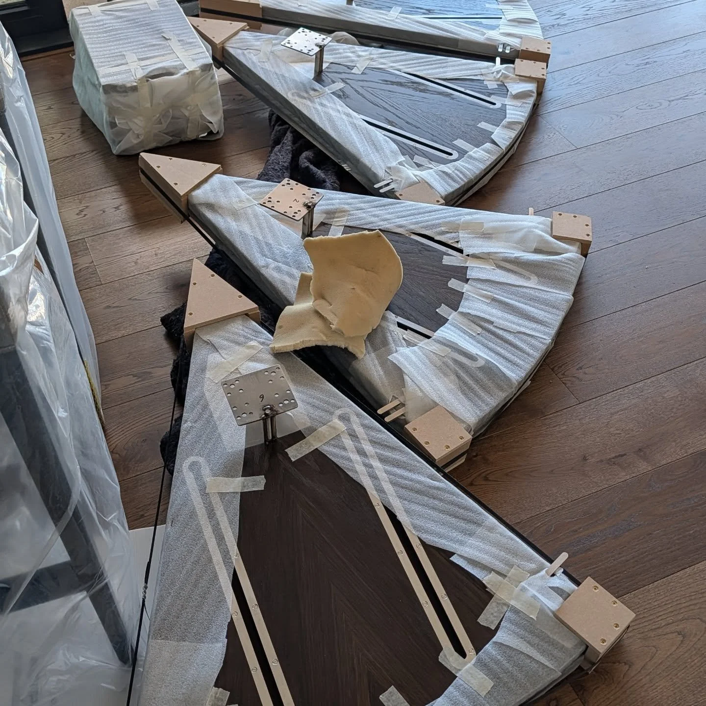 Do you know what these segments will become?
Not everything is as it first appears ✨

What begins as pieces of a jigsaw, becomes a circular dining table that holds something more. A concealed mechanism. 
Precision engineered in every detail so with a