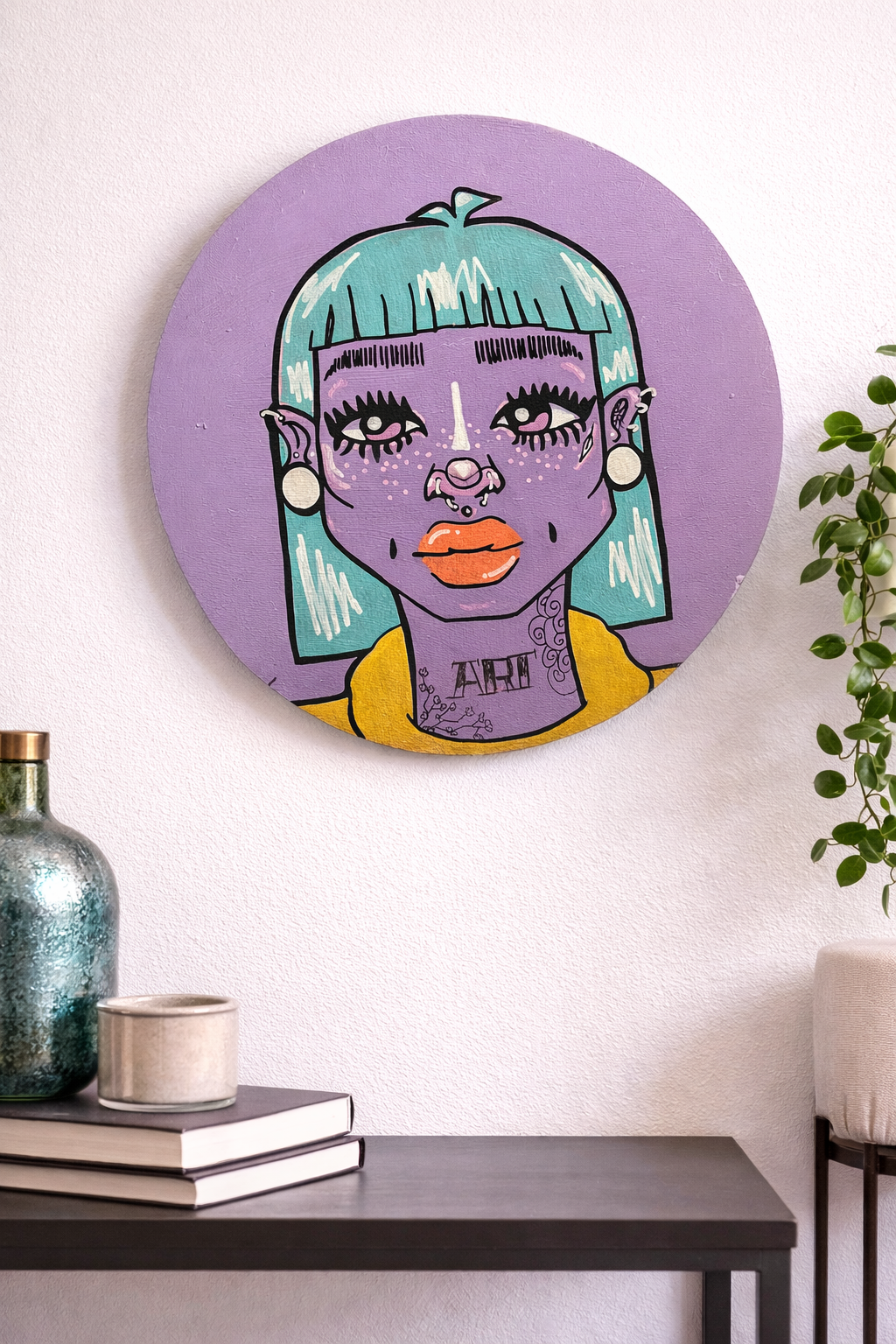 ‘She Just Is’ | 12x12” Wooden Round Art