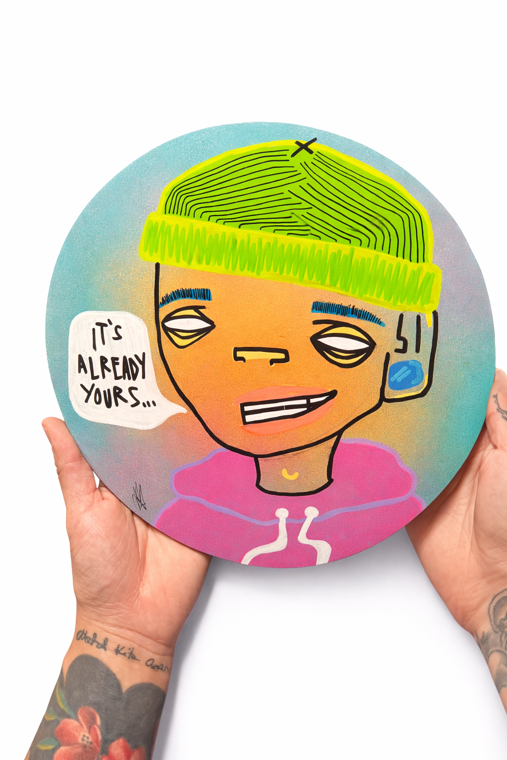 ‘Claimed’ | 10x10” Wood Round Art