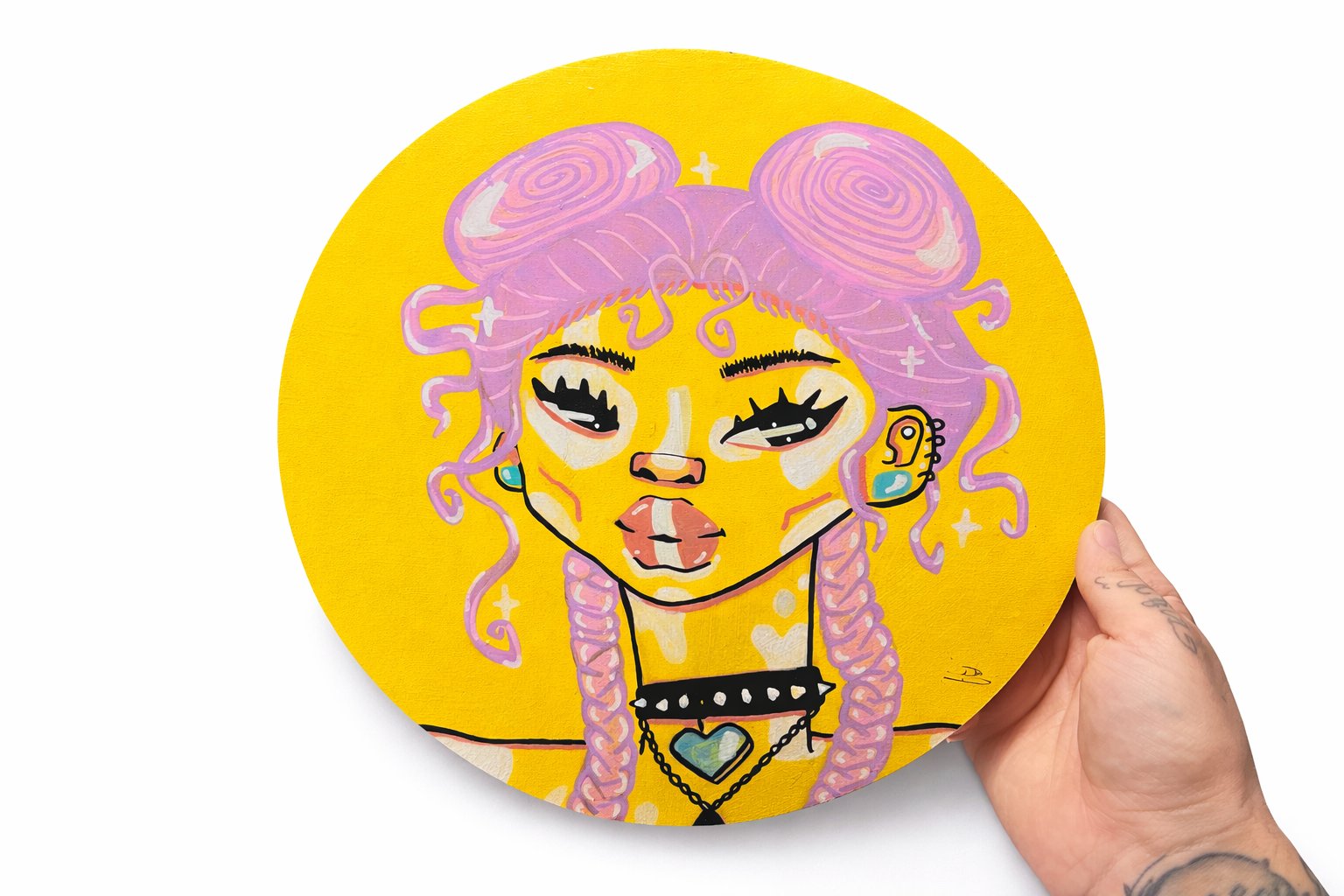 ‘Honeythorn’ | 12x12” Wood Round Art