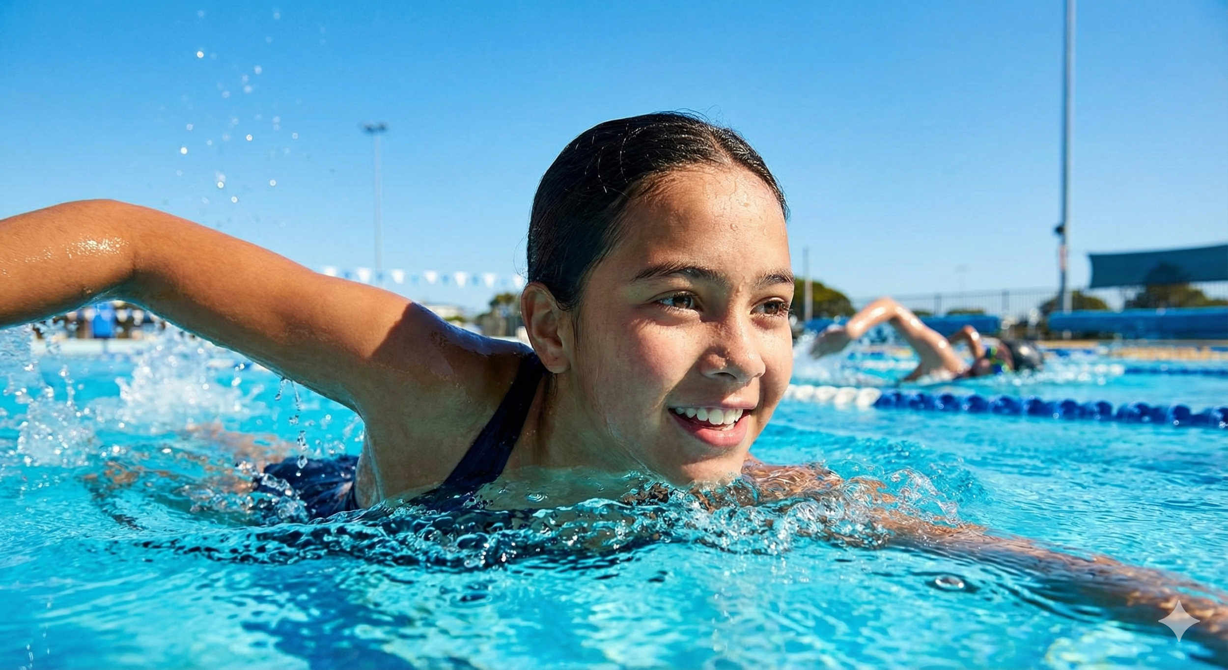 Swimmer free from wearing glasses or contacts