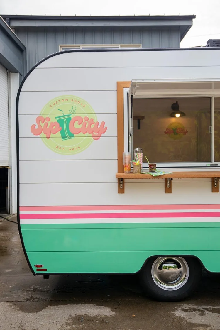 Sip City branded Aero Build beverage trailer