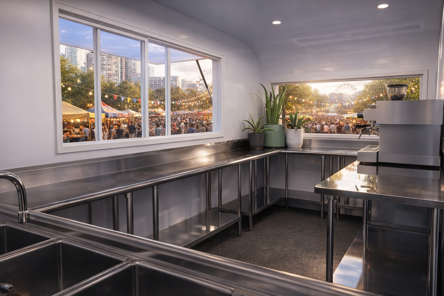 aero build trailer interior serving view