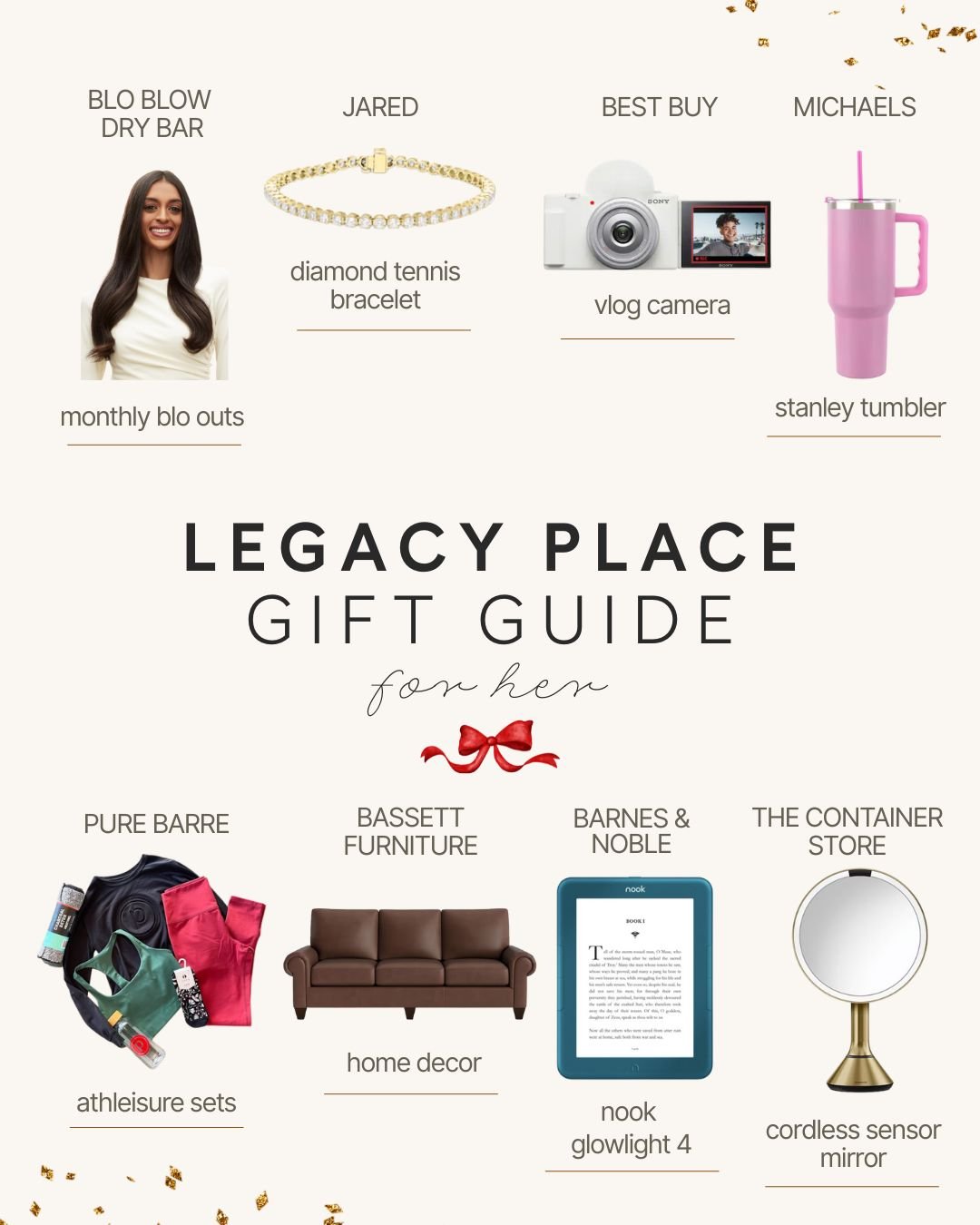 Shopping for everyone on your list just got easier. 🎁

Our Legacy Place Gift Guide has thoughtful picks for him and her, all in one place. From cozy staples and standout accessories, to fun gadgets and little splurges, it&rsquo;s all waiting here.

