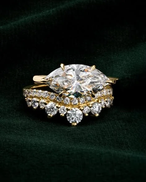 Thinking of popping the question this Valentine's Day? A subtle shift can make a major impact. 💎 

An east-west engagement ring features a center stone set horizontally rather than vertically. This design is especially striking with elongated shapes