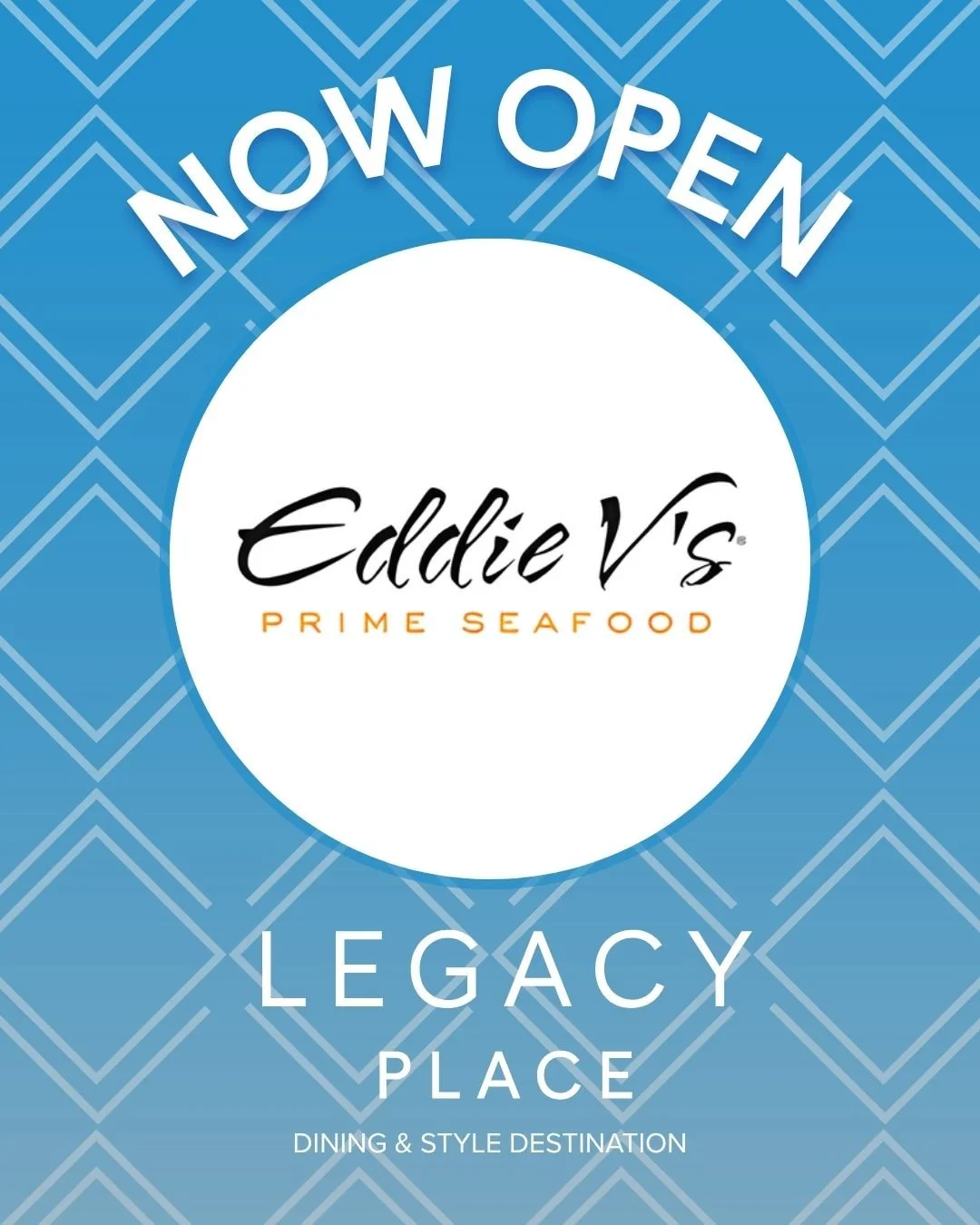 Big news for dinner plans&hellip;

@eddievs_ has officially joined Legacy Place! 

From fresh seafood to prime steaks, Eddie V's turns a night out into something a little more memorable. Perfect for date night, celebrations, or just treating yourself