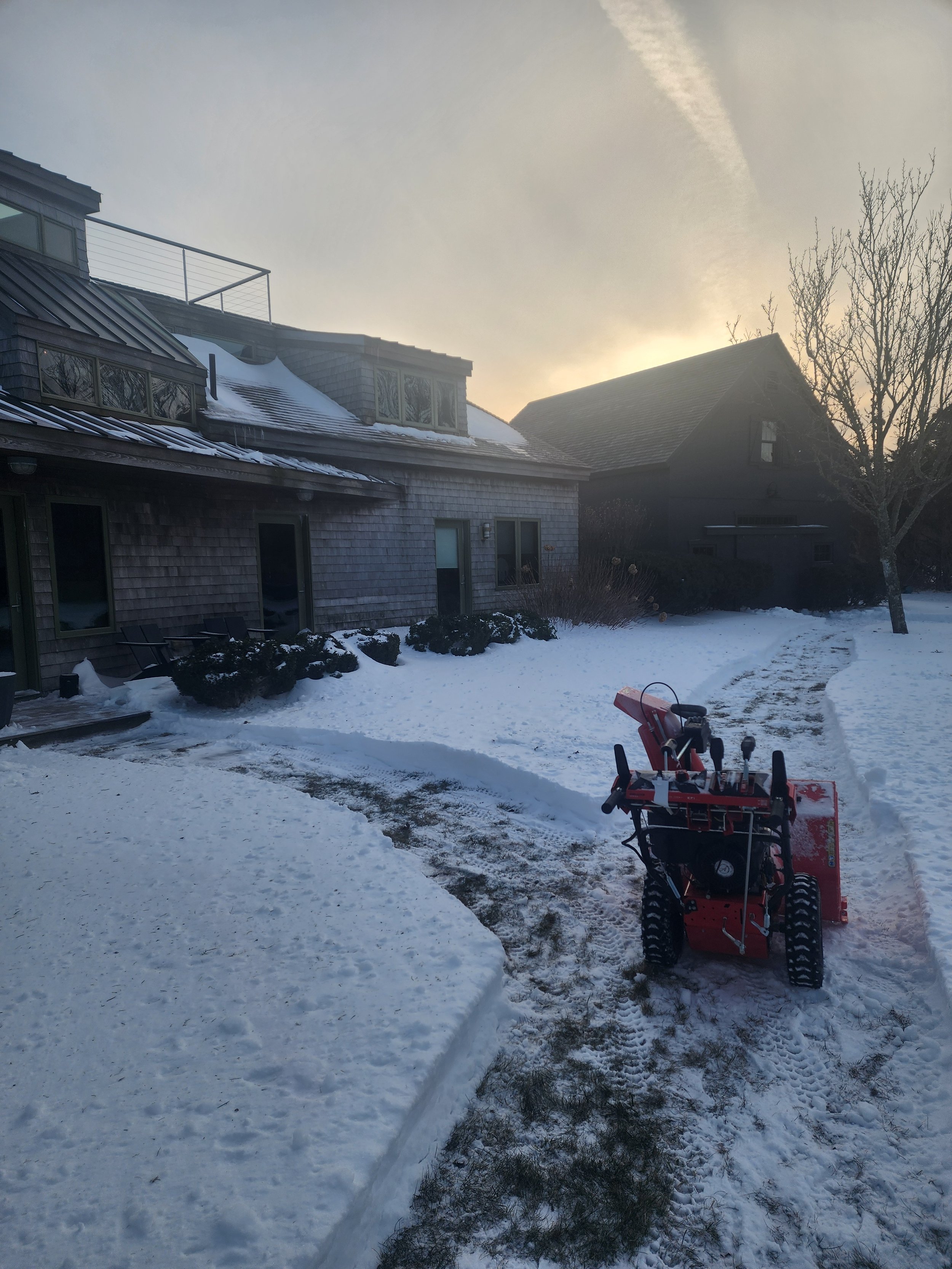 Snow shoveling and ice control for residential walkways on Martha’s Vineyard by West Wind MV.