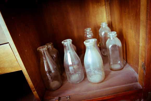 Old milk bottles used for delivery