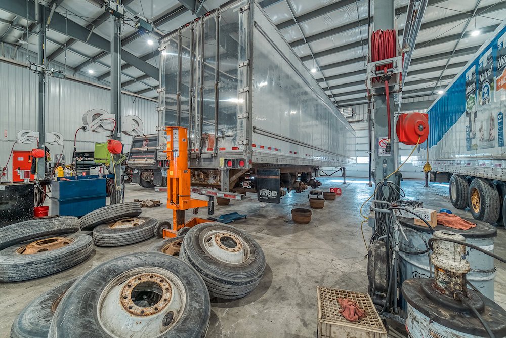 Trailer servicing in the C&amp;C service garage