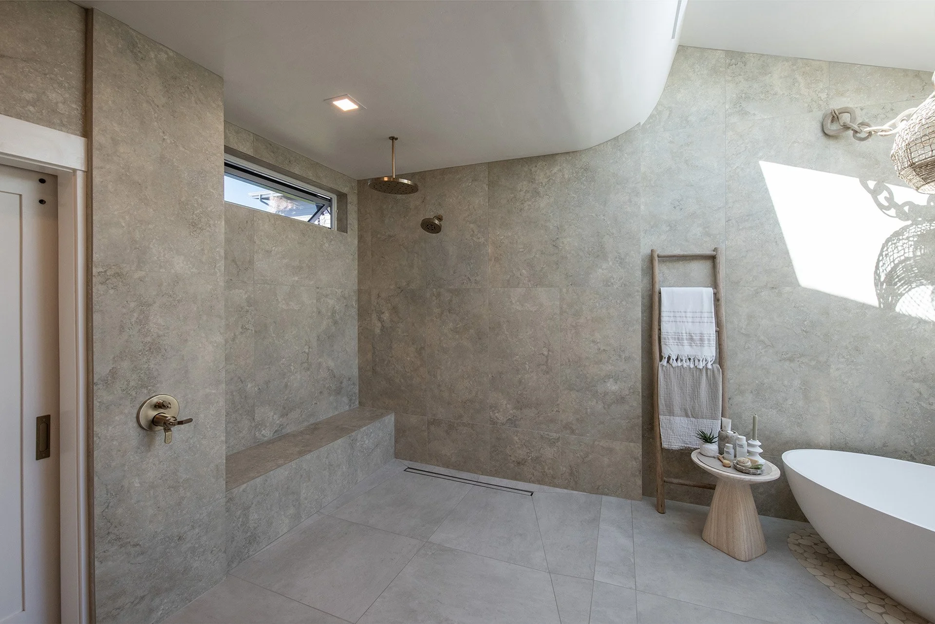 Boho Modern Primary/Master Bath Remodel and Addition. Life Design Build, Architects. Bend, Oregon.