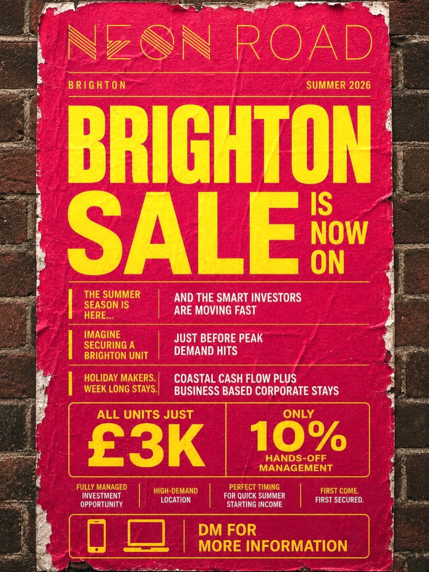 ☀️INVEST IN Brighton TODAY - Serviced Accommodation deals AVAILABLE NOW☀️

Looking to generate consistent cashflow from Airbnb and serviced accommodation?

Brighton is one of the UK&rsquo;s hottest short-let markets right now 🔥

✅ Year-round tourism