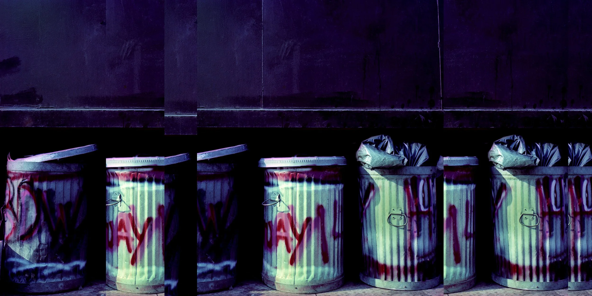 garbage cans . new york . 14x28 in. archival pigment print . ed 10