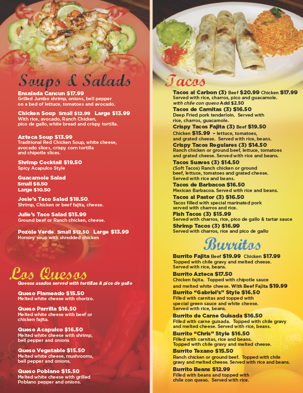 DINNER/ ALL DAY — Barcenas Mexican Restaurant