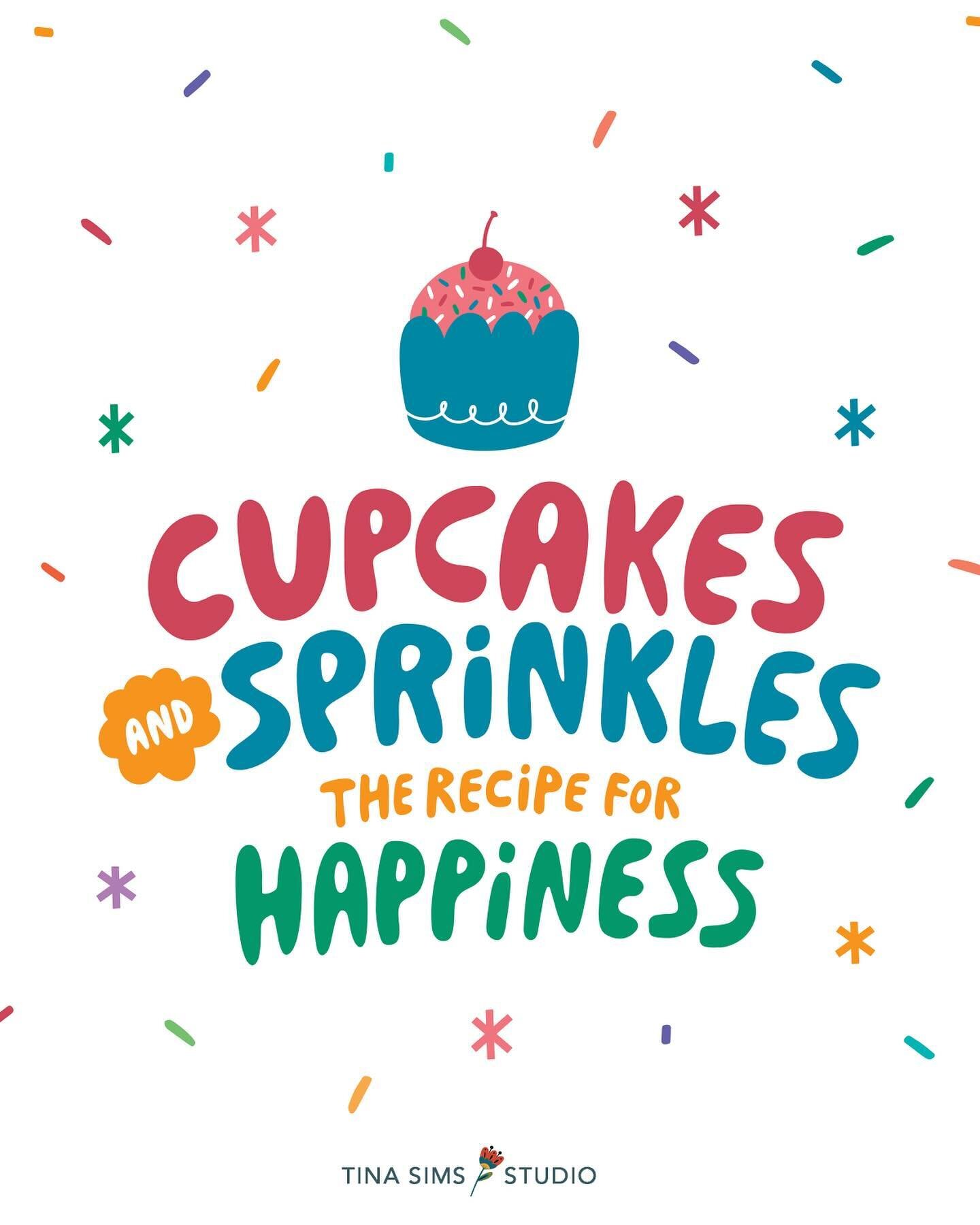 What&rsquo;s your recipe for happiness? 🧁🍪🍭 Cupcakes and sprinkles are pretty happy &ndash; they&rsquo;re just so pretty. But I think the real recipe for me is a root beer float. Yum!

_______

#cupcakeart #handlettering #sweettreats #bakingfun #k