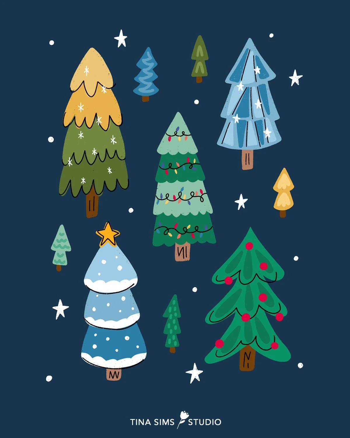 Joining in on a couple fun challenges with this folky little forest or festive tree farm! 🎄 Tell me which tree you like the most! 

I feel like this illustration is giving off PEANUTS or Charlie Brown vibes. 

The Holiday Doodle Club
Hosted by @carl