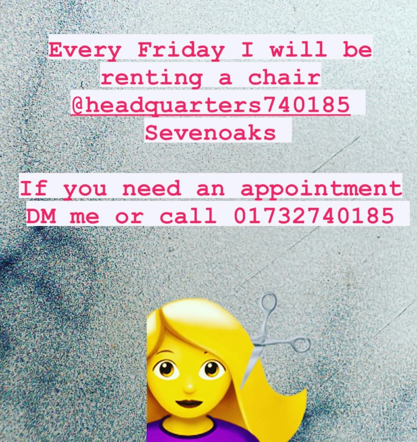 Fridays I will be based in salon @headquarters740185 if you&rsquo;d like an appointment DM me or call the salon on 01732740185. Xxx