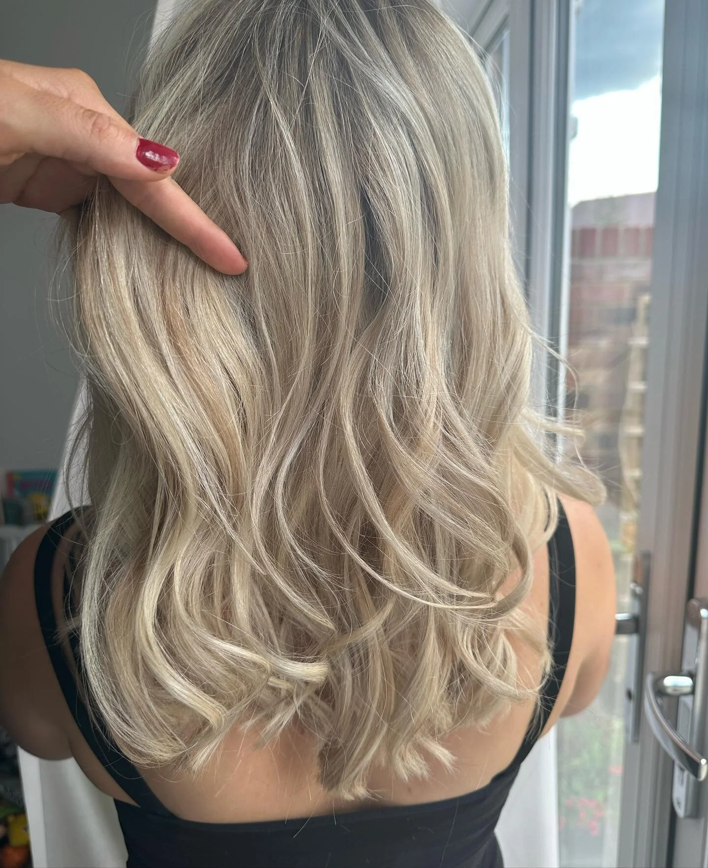 Journey to easier  maintenance blonde pulling through some honey blonde pieces on a bright base along with blonde lights can make  the blonde pop and tone down &ldquo;white bleached blonde&rdquo; hair for a more lives in natural look! @lydiaammorgan