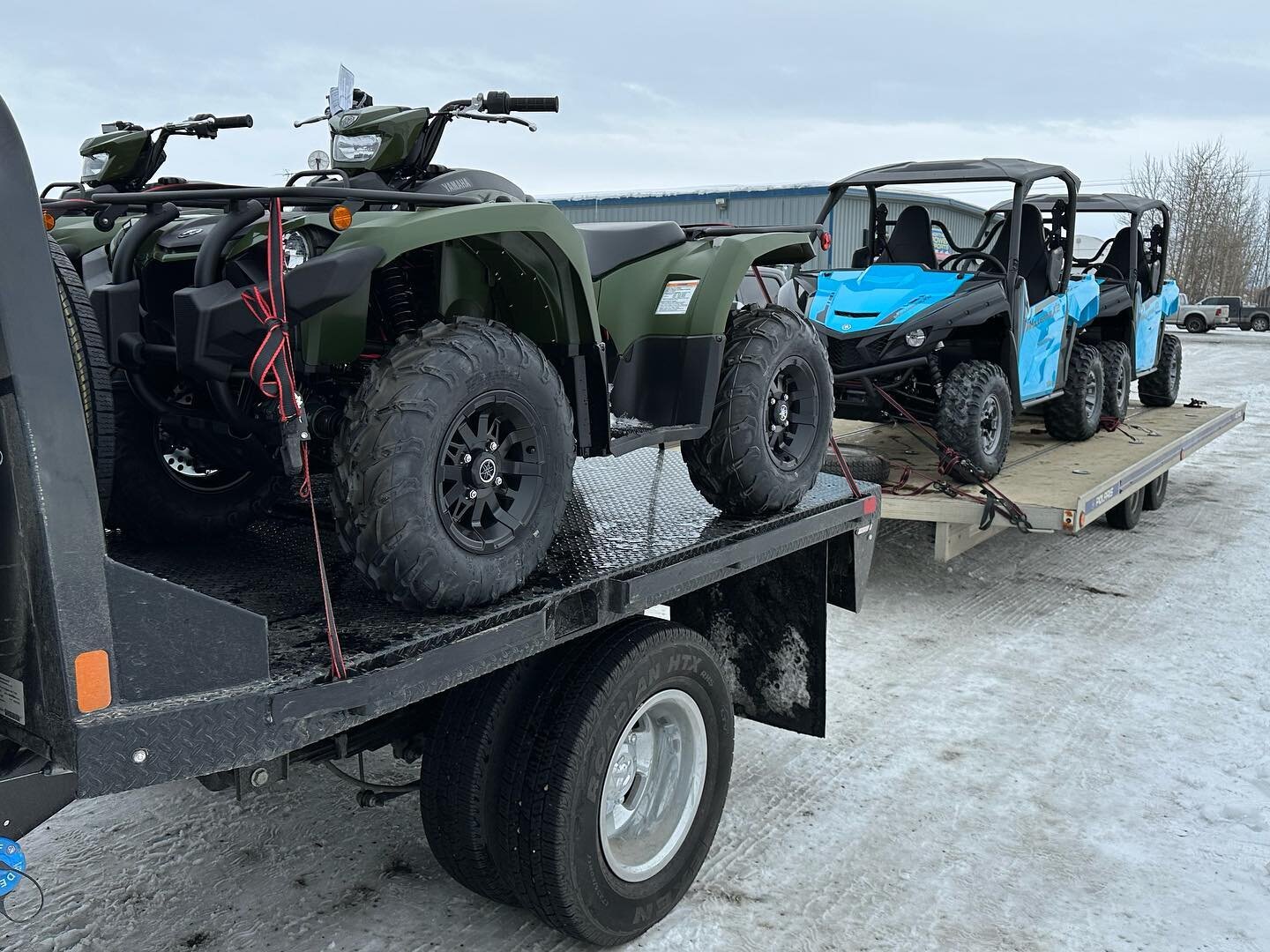 Our brand new 2023 ATV and Side by Side fleet is starting to arrive! Look at that Yamaha Wolverine color! 😍
