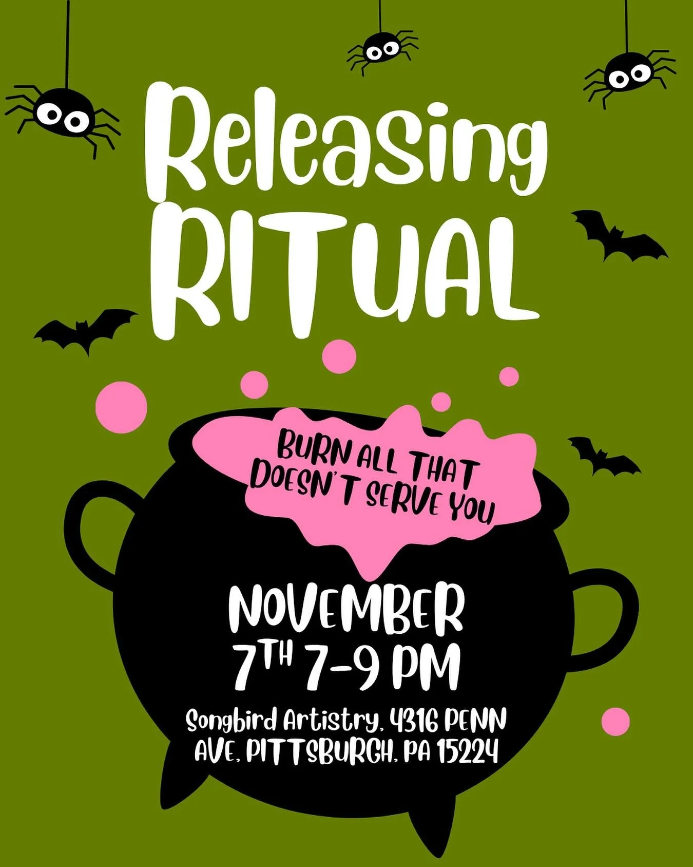 Come join us for a night of releasing anything that no longer serves you as we move into the colder months🖤 This can be any old habits, negative thought patterns, limiting beliefs, people or relationships that drain your energy, or situations that n
