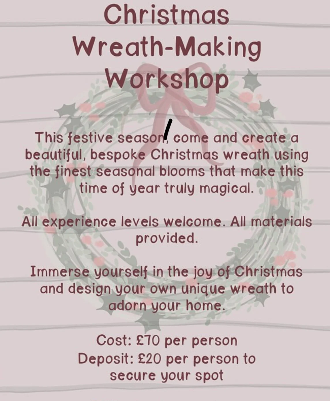 CHRISTMAS WREATH WORKSHOP