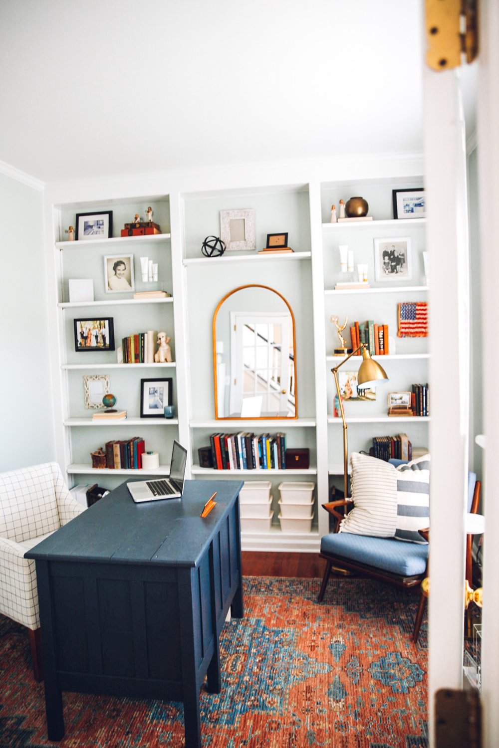 Girls' Room: Acrylic Bookshelves & a Library Wall - Pepper Design Blog