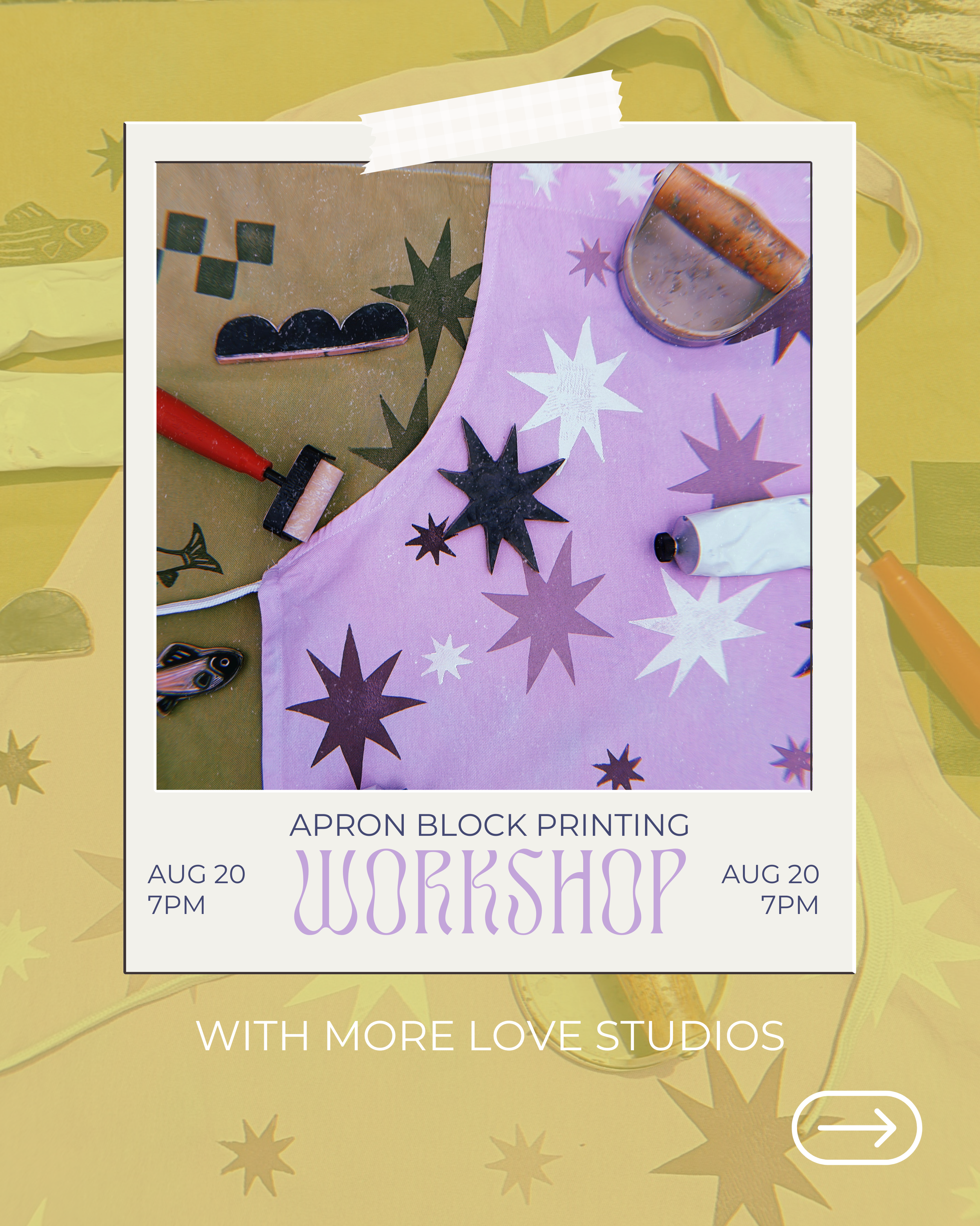 BLOCK PRINTED APRONS (and cookies)