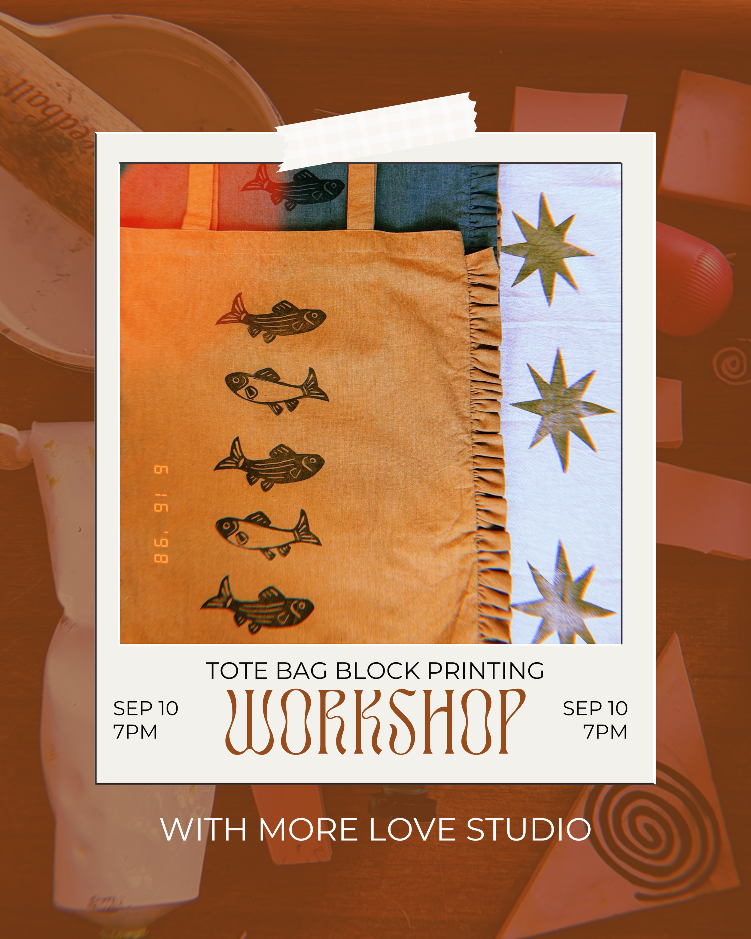 Tote Bag Block-Printing 101 Workshop