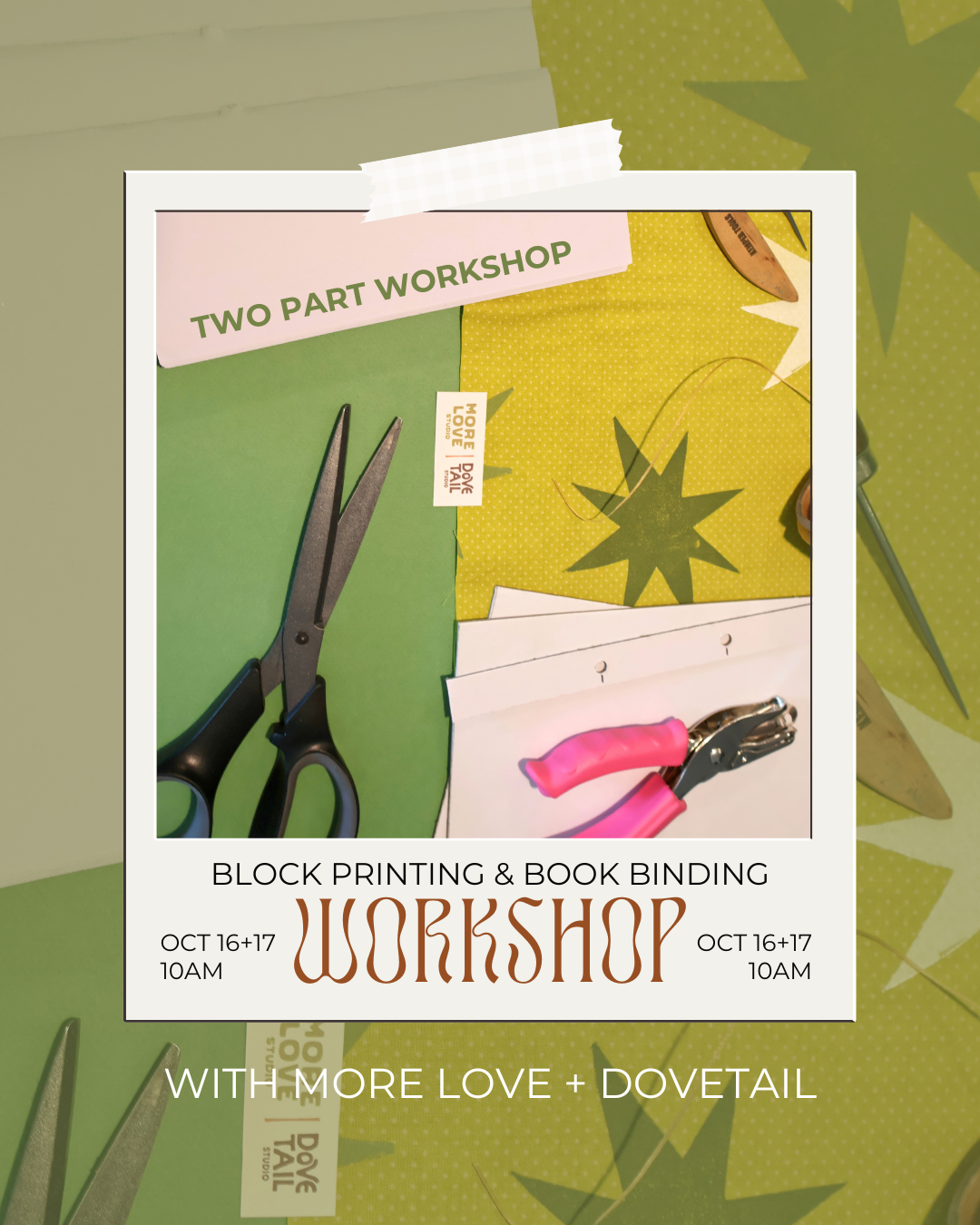 Two Part Workshop: Block Printing &amp; Book Binding