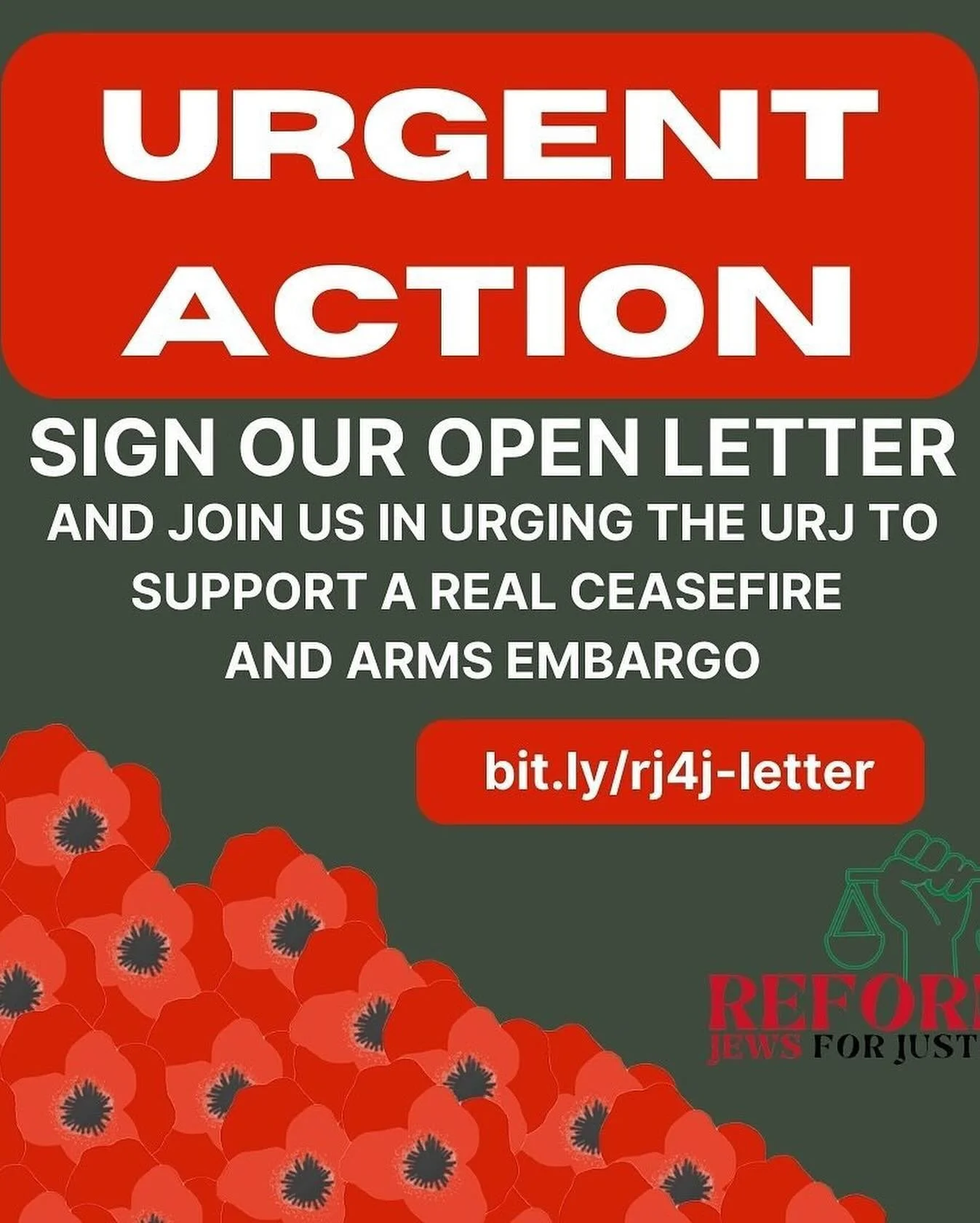 Repost from reformjews4justice
&bull;
Take Action Now: All Reform Jews please sign and share this letter to get our movement working toward peace. 

LINK reformjews4justice