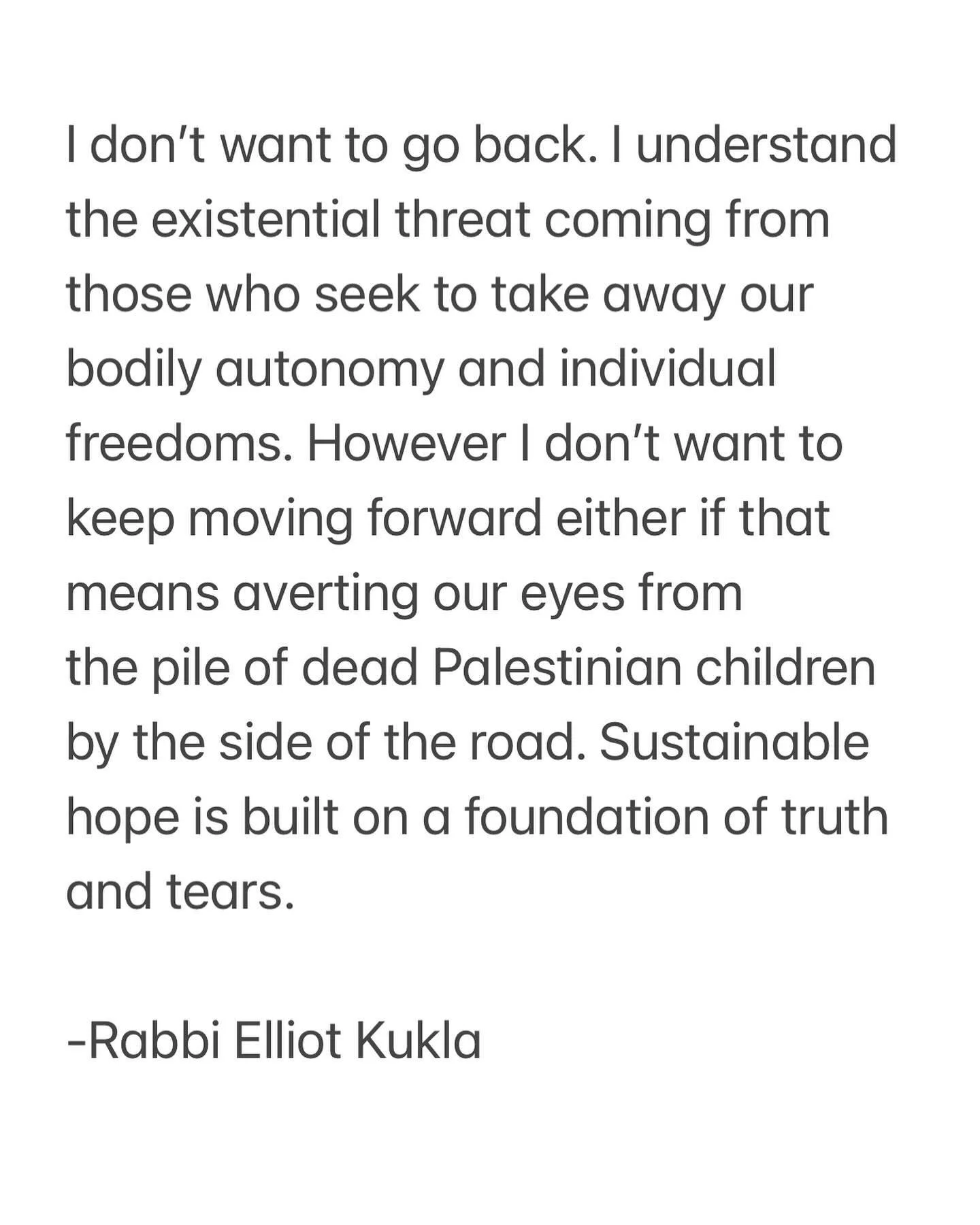 I don&rsquo;t want to go back. I understand the existential threat coming from those who seek to take away our bodily autonomy and individual freedoms. However I don&rsquo;t want to keep moving forward either if that means averting our eyes from the 