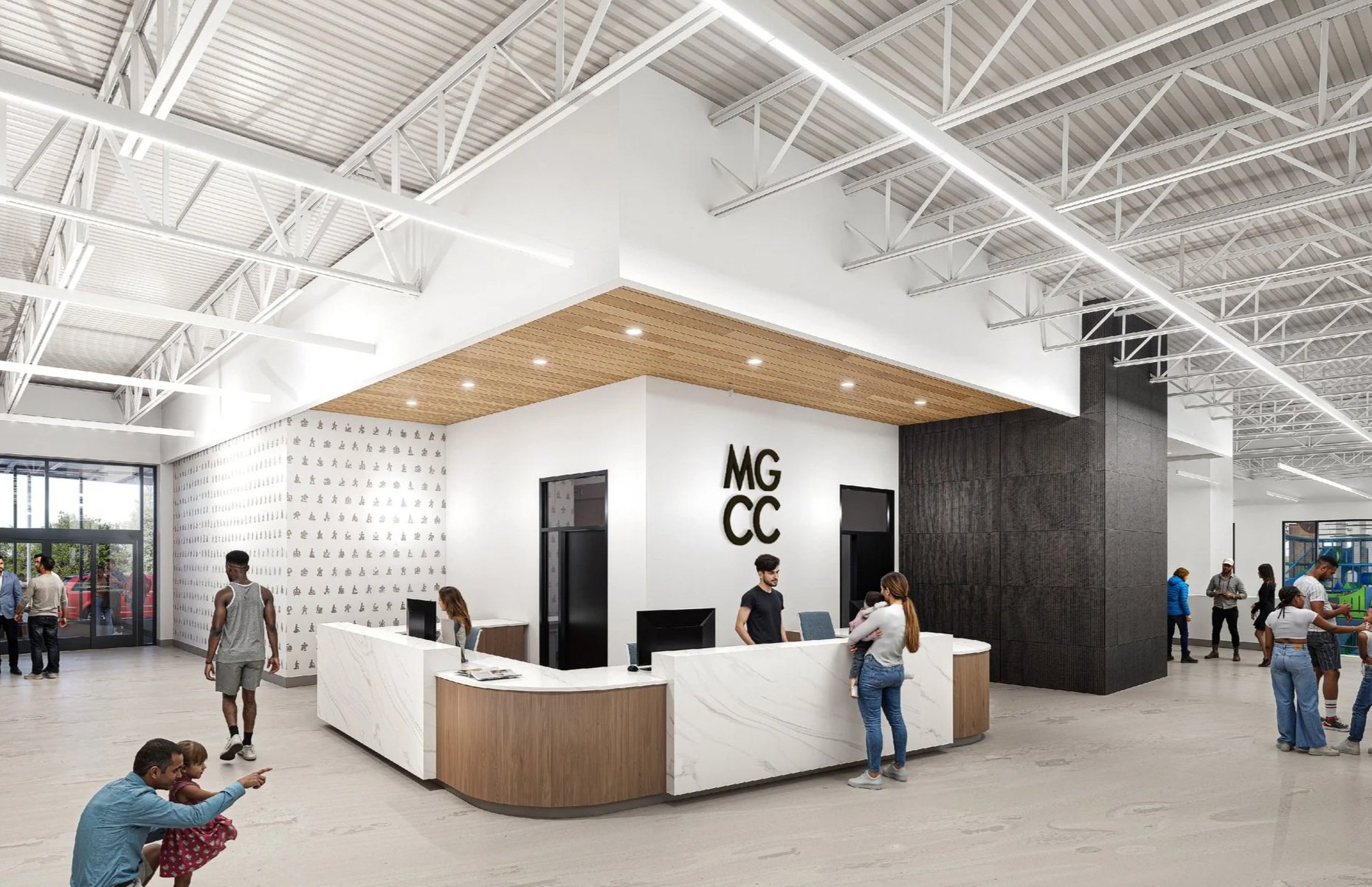 Rendering of activity center front desk