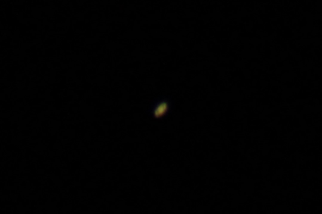 Saturn where you can make out the rings.
